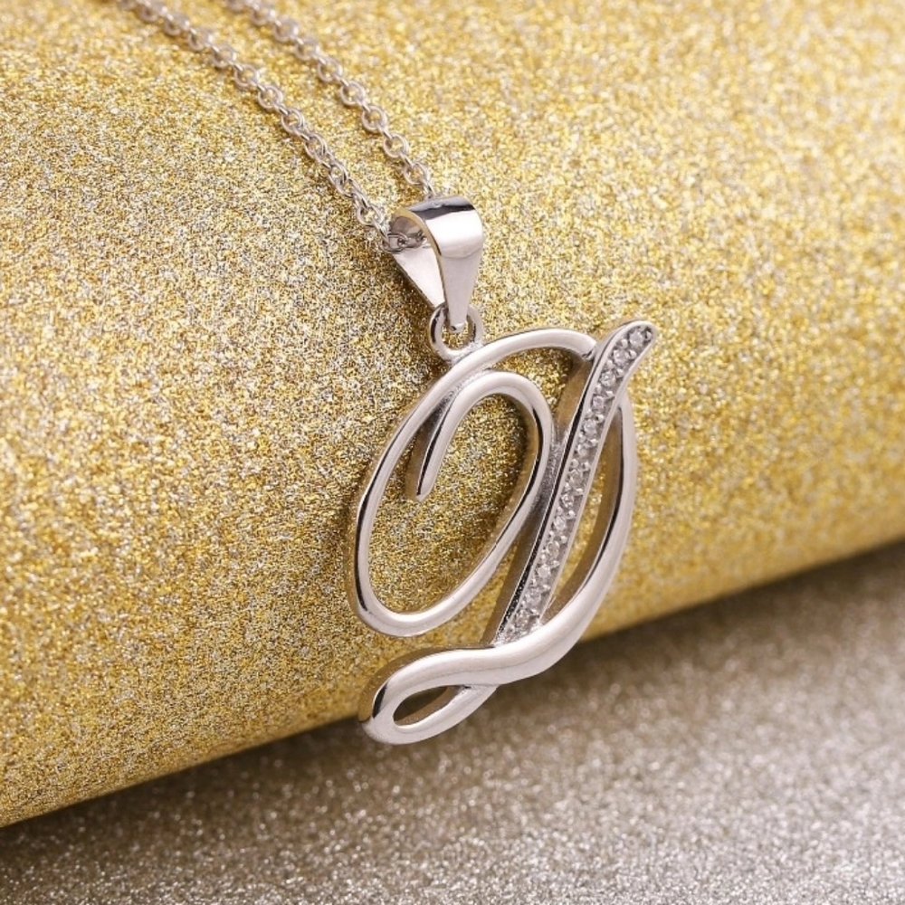 Sterling Silver -  initial Letter Pendant… - Picture 3 of 8